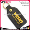 Custom printed logo genuine leather key chain